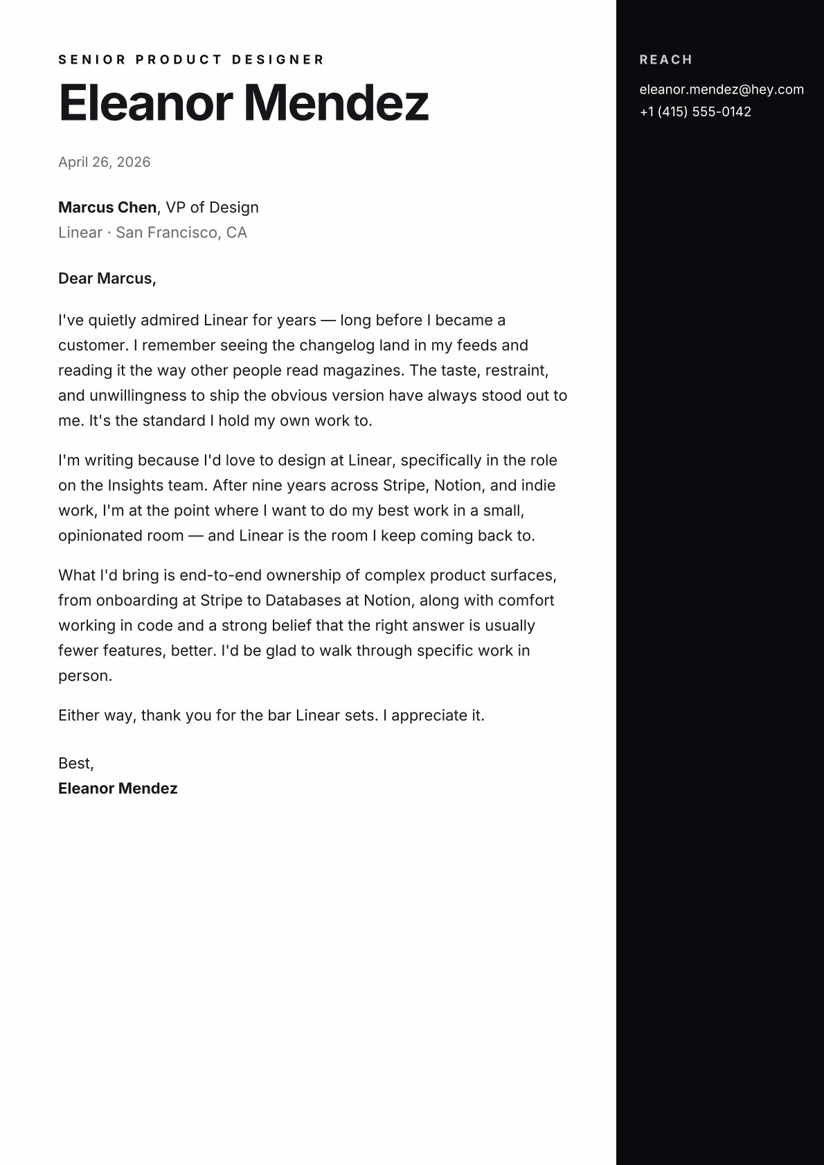 Marquee Letter template preview