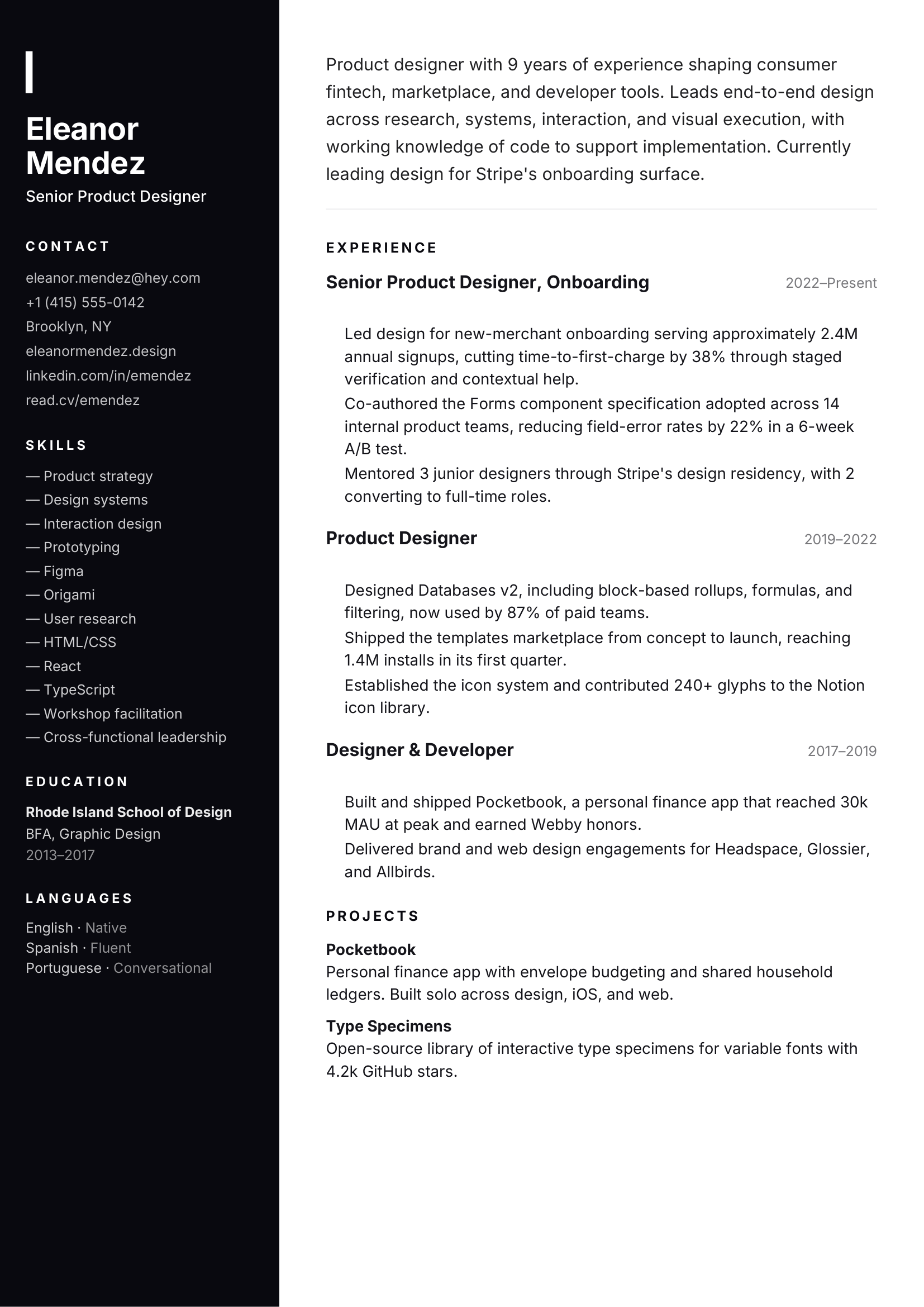 Onyx template preview